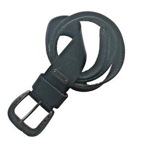 FOSSIL Women's Medium Black Leather Belt Beaded Buckle BT3881001